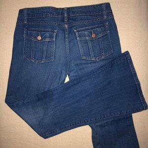 Gap Flare/Bootcut Jeans Size 8 Mid-Rise Flap Back Pocket Medium Wash